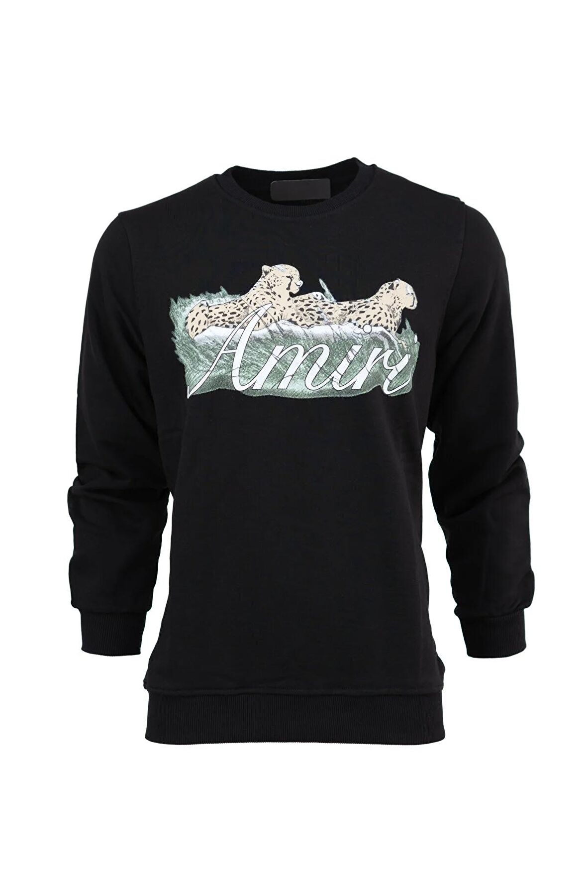 Erkek Mevsimlik Amir Premium Pamuklu Kumaş iki iplik Sweatshirt Logolu Model Regular Fit