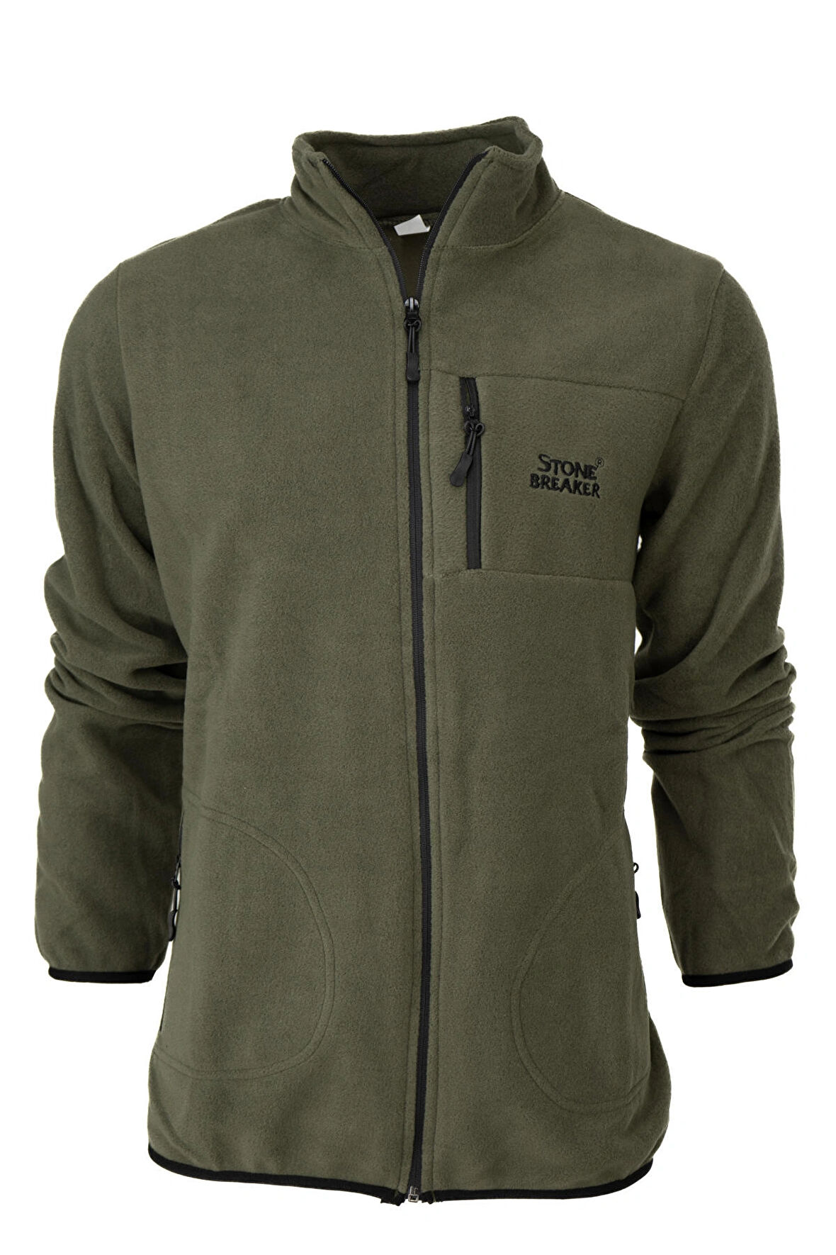 Oppland Erkek Kışlık Polar Sweatshirt Hırka Önü Ve Cepleri Fermuarlı Hakim Yaka Rahat Kesim Tam Kalıp Anti pilling
