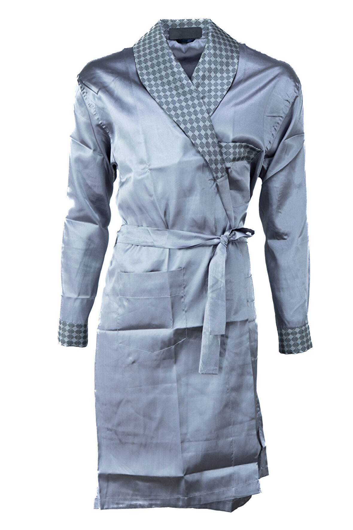 Oppland Erkek Şık Klasik Model Röpteşambır Premium Poplin Kumaş Salerno Model Cepli Rob Beli Kuşaklı