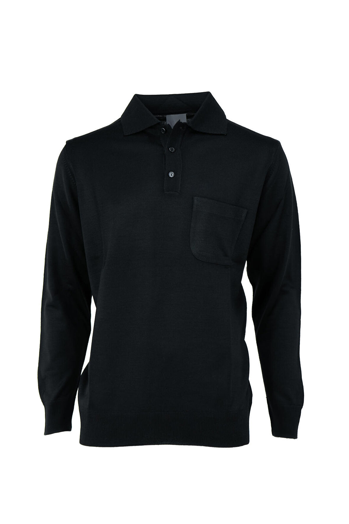 Oppland Erkek Mevsimlik Yünlü Örme Klasik Gömlek Yaka Kazak Düğmeli Cepli Rahat Kesim Tam Kalıp