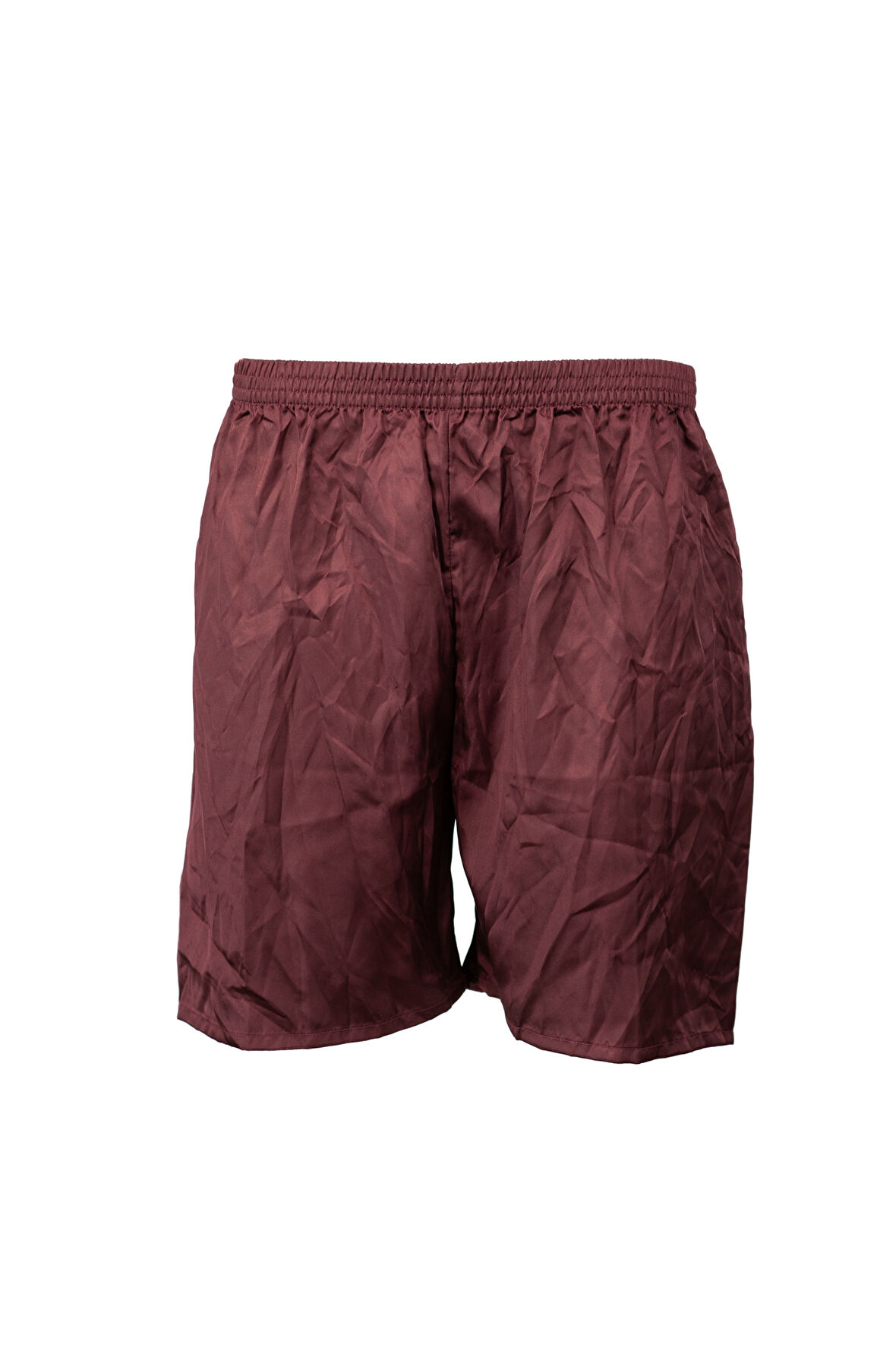 Oppland Erkek Saten Kumaş Şort Düz Renk Beli Lastikli Cepsiz Hafif Kumaş