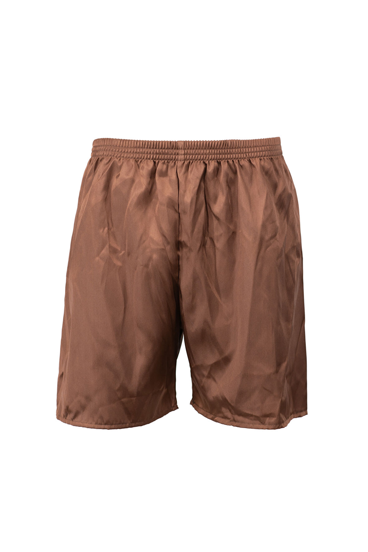 Oppland Erkek Saten Kumaş Şort Düz Renk Beli Lastikli Cepsiz Hafif Kumaş