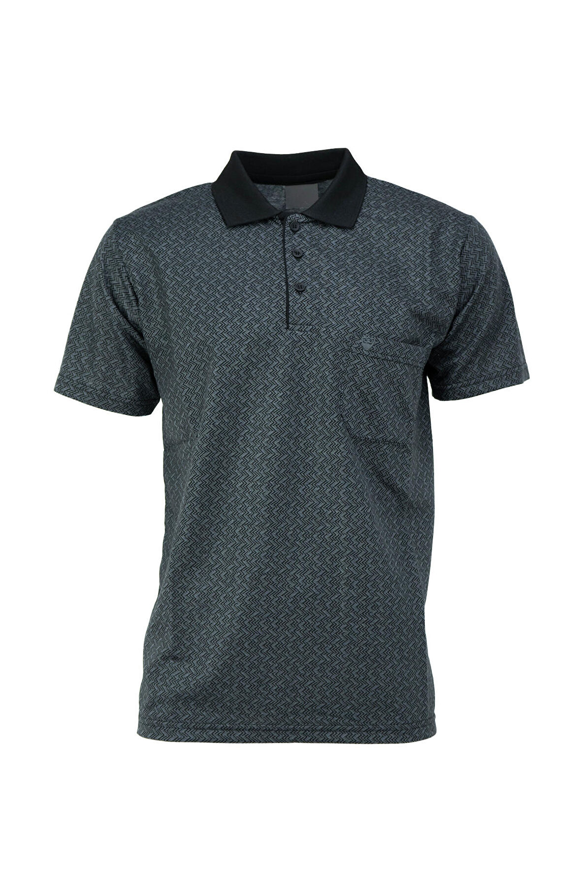 Oppland Erkek Polo Yaka Şık Desenli Cepli Kısa Kollu Rahat Tam Kalıp Premium Pamuklu Kumaş T-Shirt
