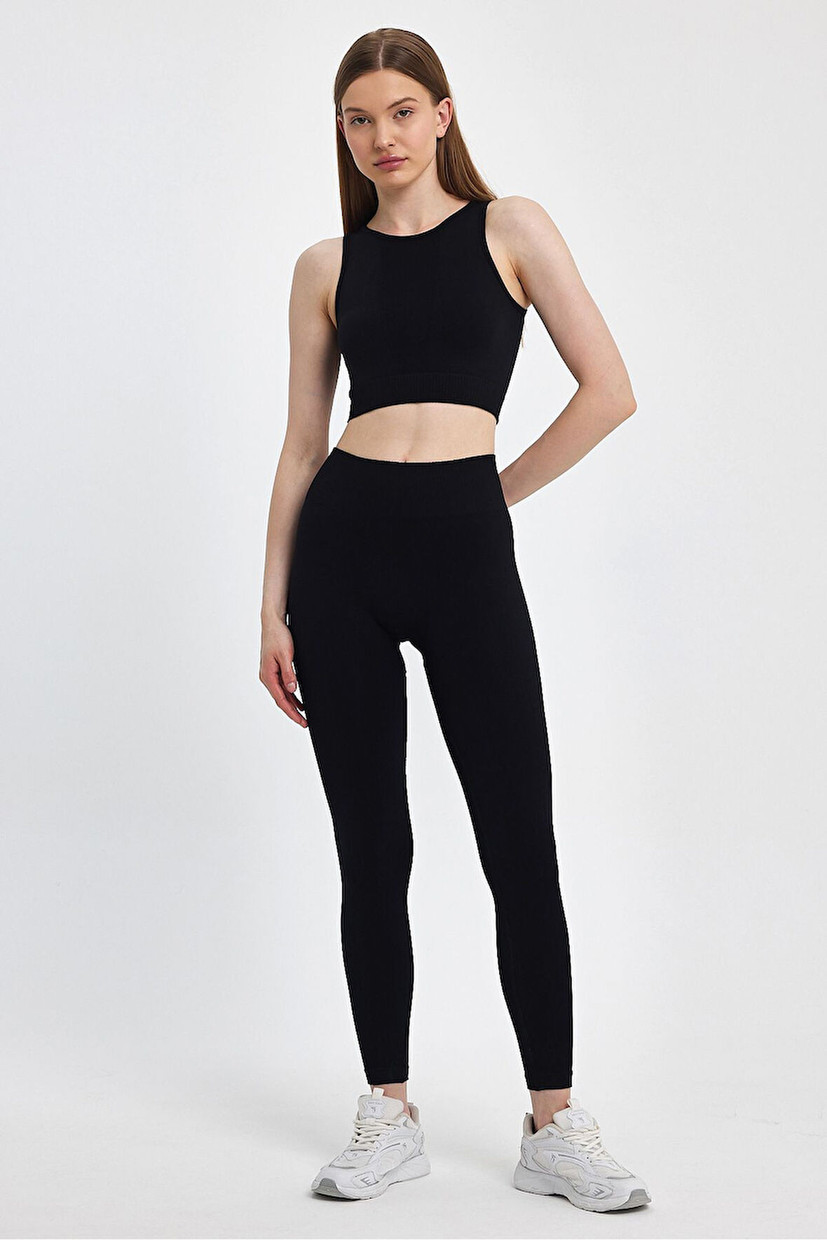 Alt Üst Takım Seamless Yüksek Bel Esnek ve Toparlayıcı Tayt ve Askılı Büstiyer