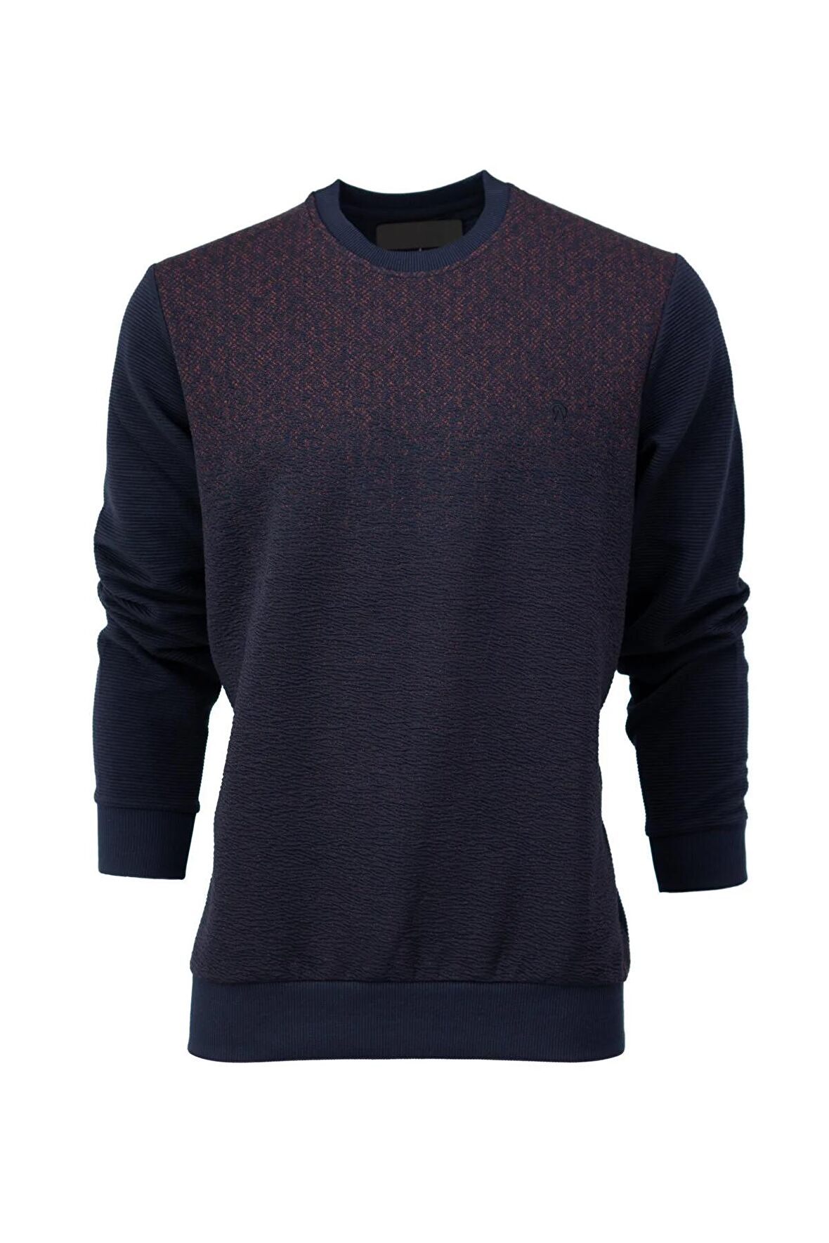 Erkek Mevsimlik Doğal Pamuklu Şık Sweatshirt Bisiklet Yaka Panolu Rahat Kesim Tam Kalıp