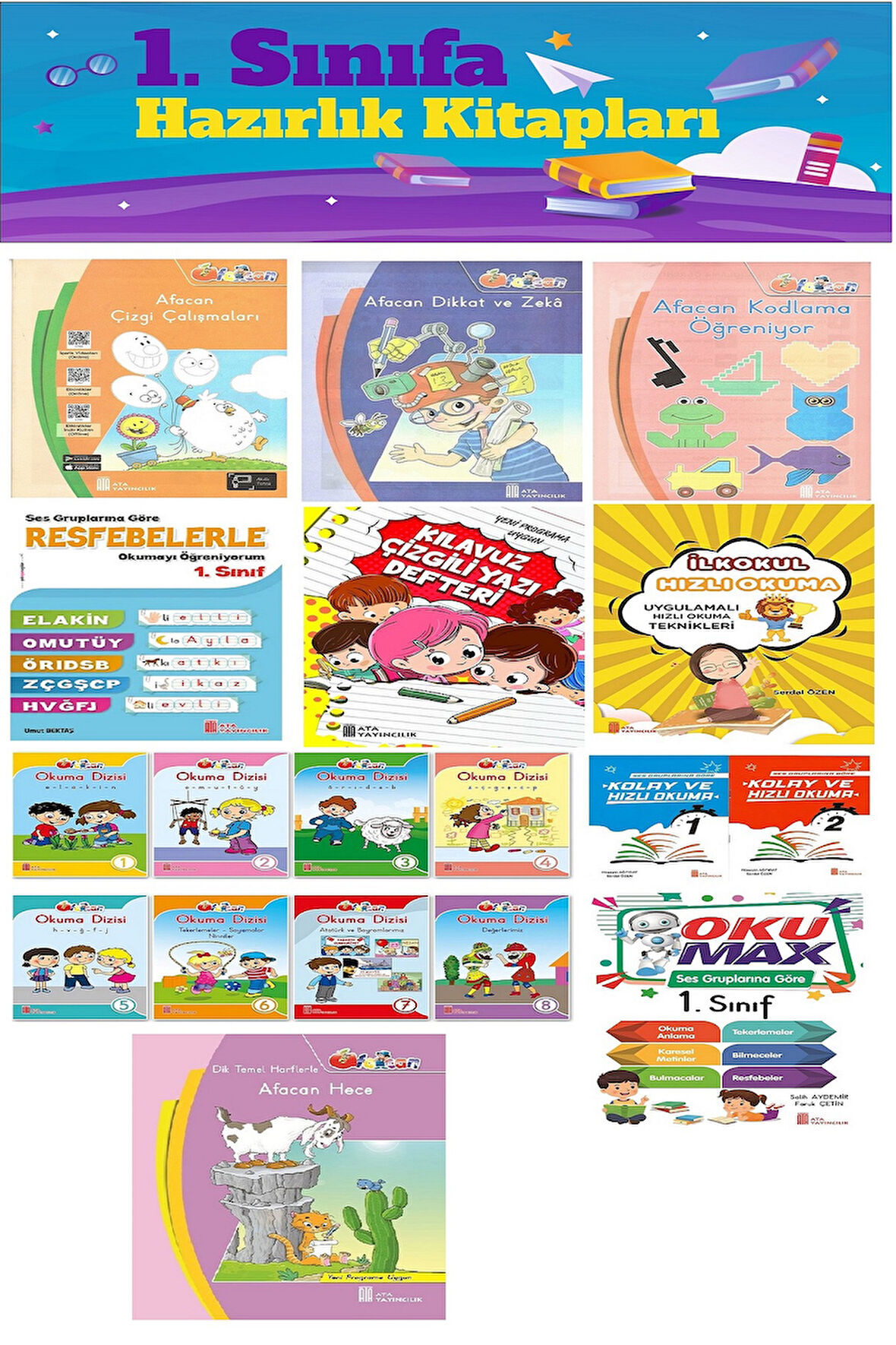 1. Sınıflara Başlayanlar İçin 18 Parça Muhteşem Kampanyalı Hazırlık Kitapları Seti