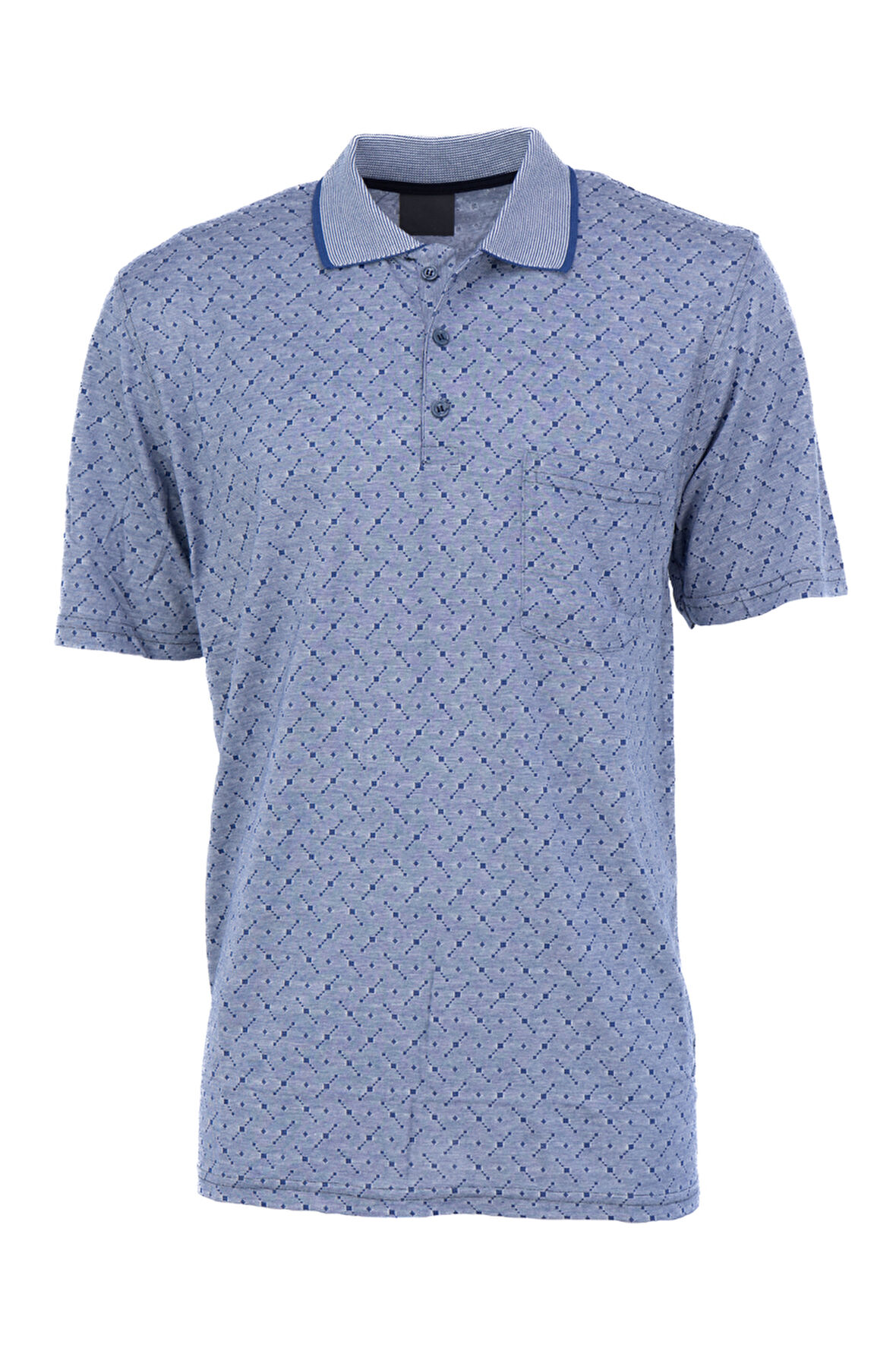 Oppland Erkek T-shirt Yazlık Cepli Kısa Kollu Modern Jakarlı Karelli Model Rahat Kesim Pamuklu Kumaş