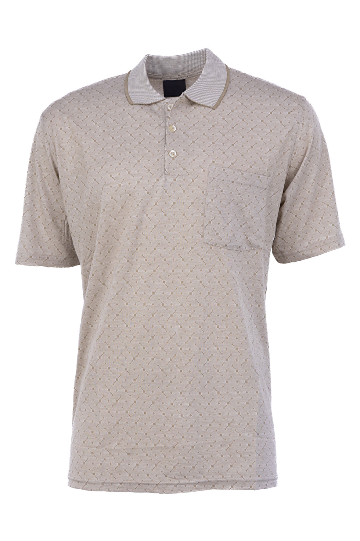 Oppland Erkek T-shirt Yazlık Cepli Kısa Kollu Modern Jakarlı Karelli Model Rahat Kesim Pamuklu Kumaş