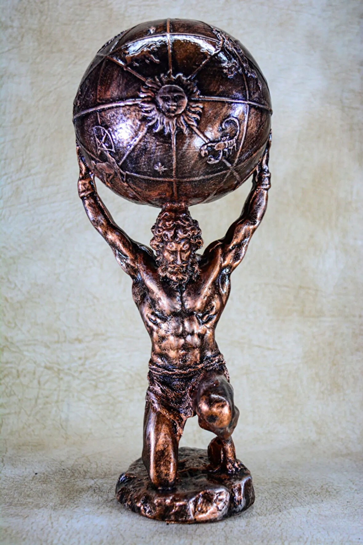 Yunan Tanrısı Atlas Büyük Boy Bronz Heykel Biblo