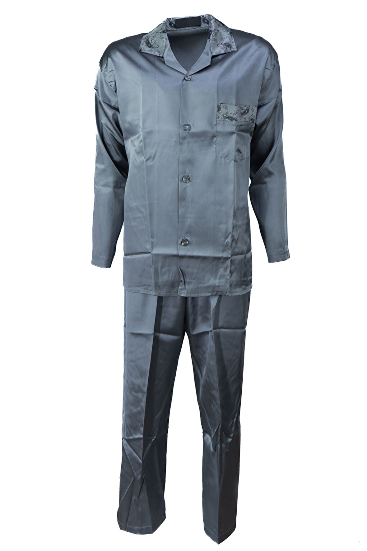Oppland Erkek Şık Klasik Model Pijama Takımı Premium Saten Kumaş Eşsiz Model Cepli Tam Kalıp
