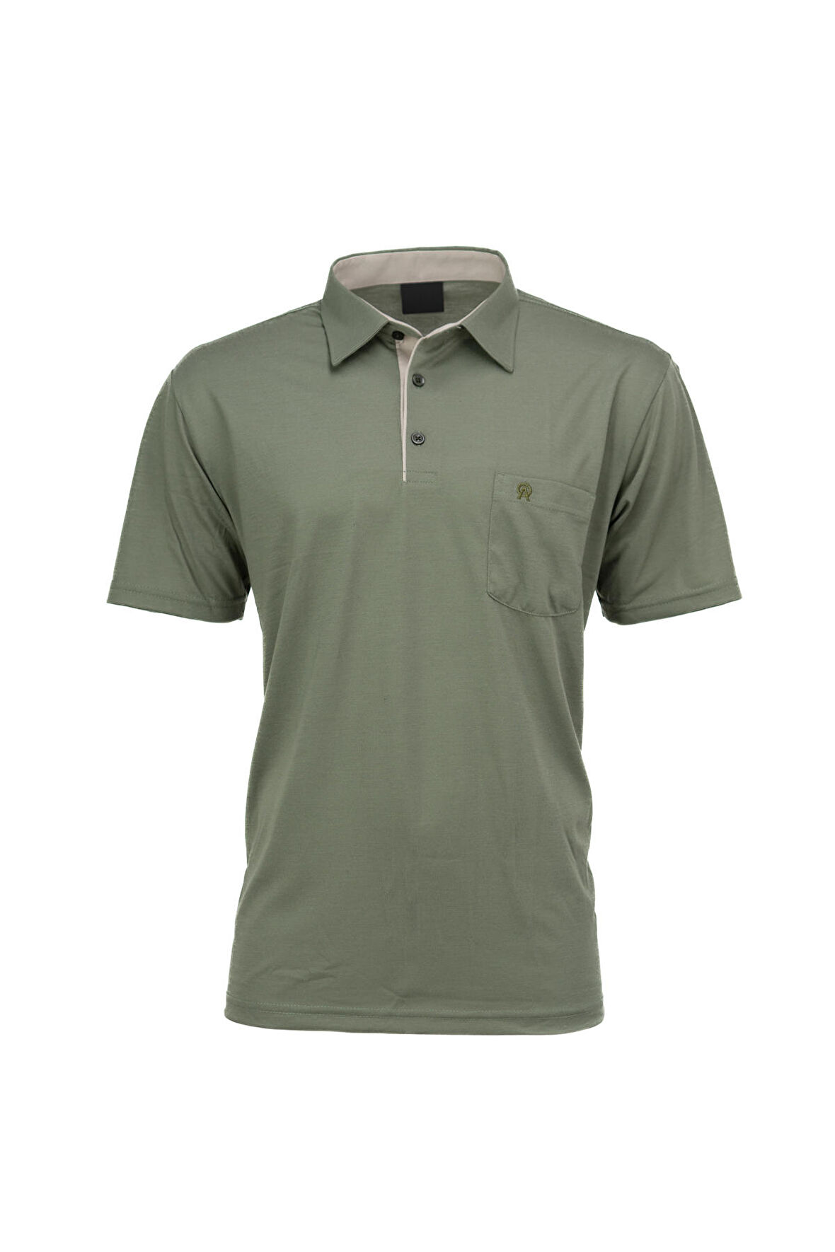 Oppland Erkek Gömlek Yaka Cepli Kısa Kollu Normal Kesim Tam Kalıp Premium Pamuklu Kumaş T-shirt
