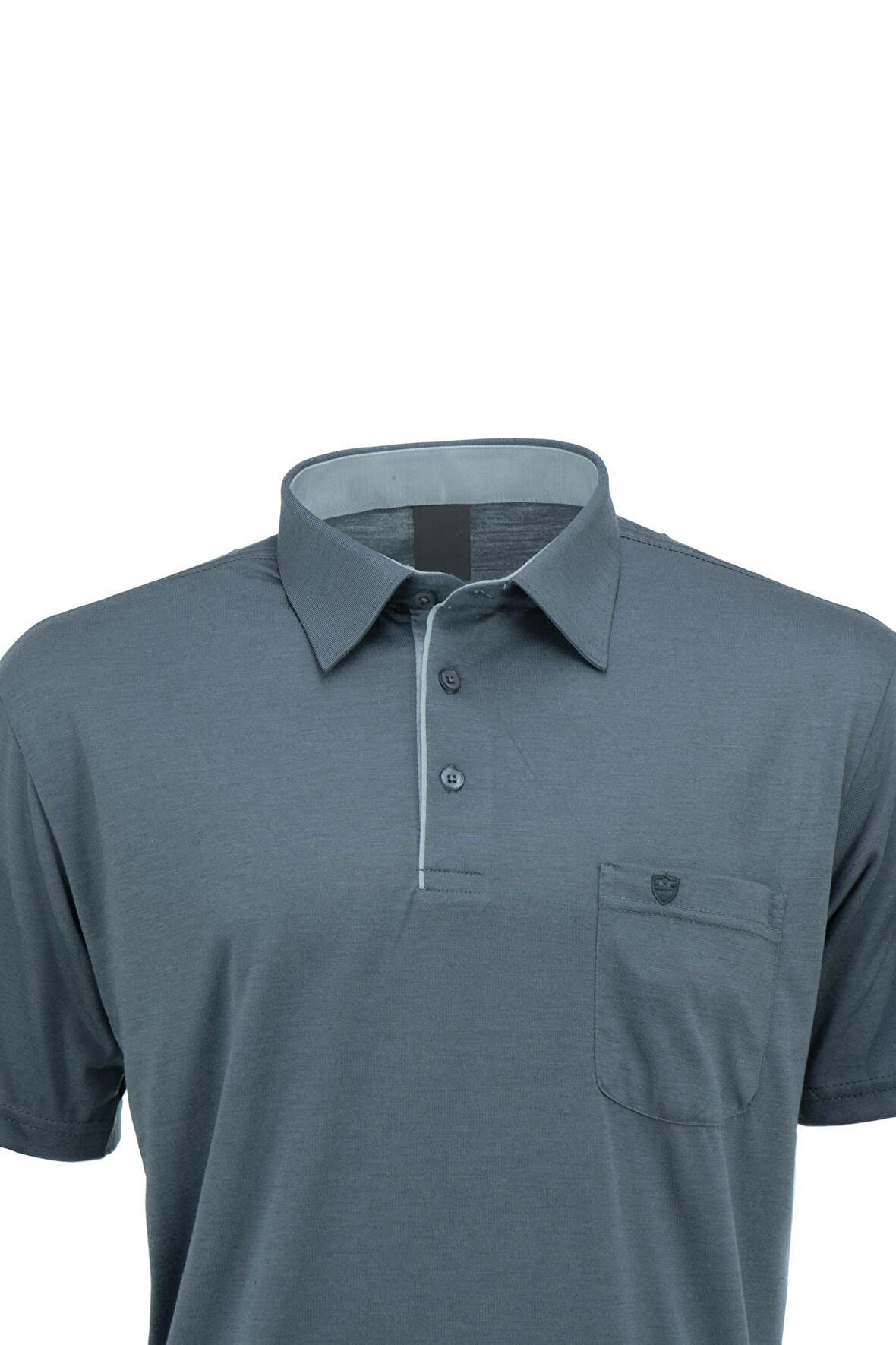 Oppland Erkek Gömlek Yaka Cepli Kısa Kollu Normal Kesim Tam Kalıp Premium Pamuklu Kumaş T-shirt