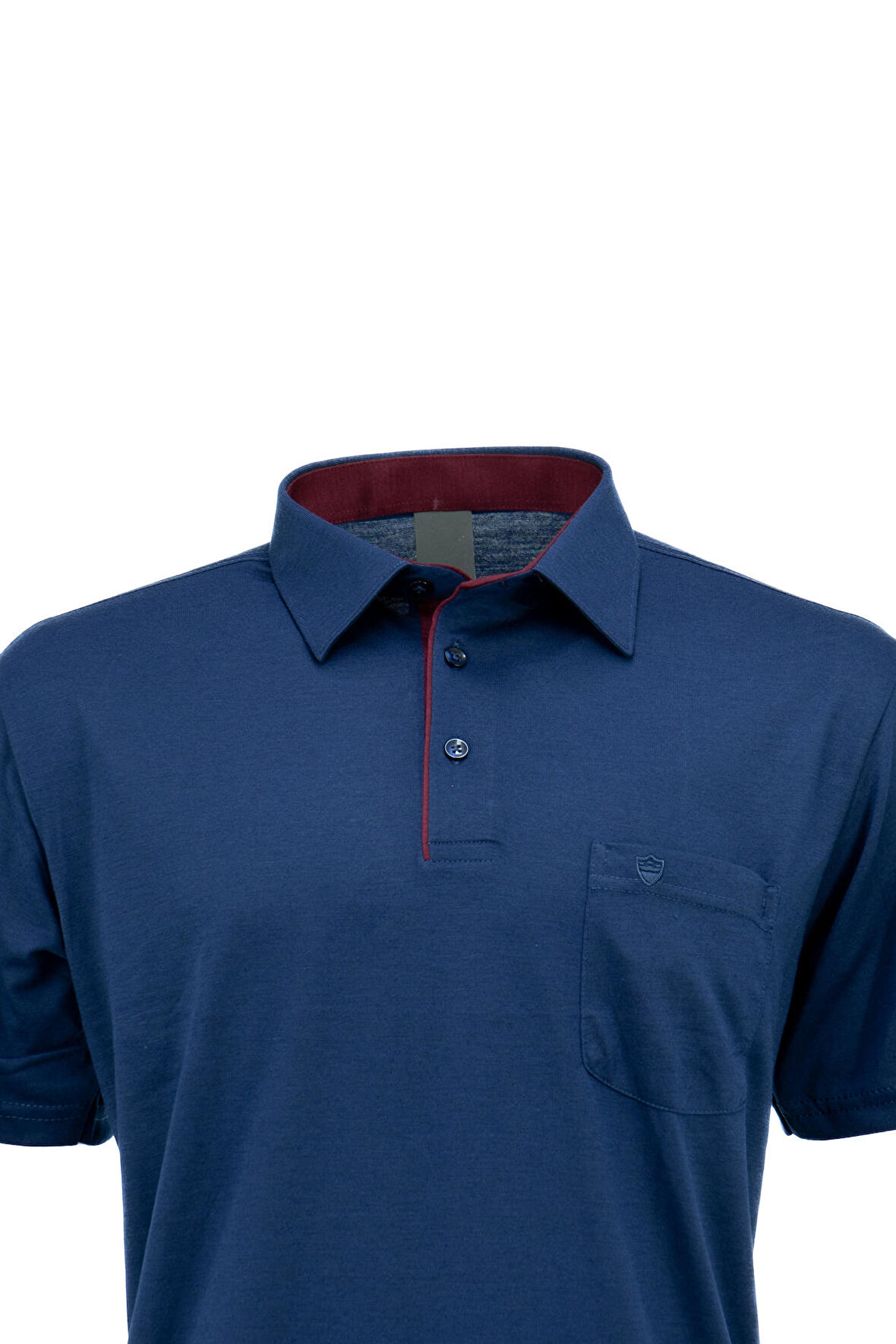 Oppland Erkek Gömlek Yaka Cepli Kısa Kollu Normal Kesim Tam Kalıp Premium Pamuklu Kumaş T-shirt