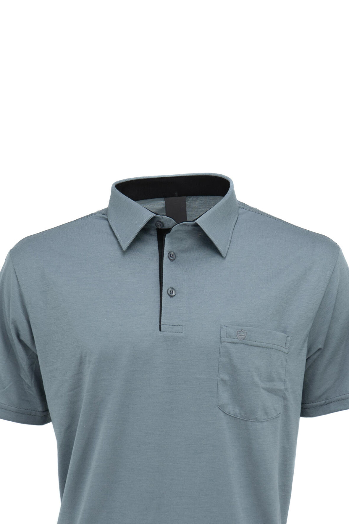 Oppland Erkek Gömlek Yaka Cepli Kısa Kollu Normal Kesim Tam Kalıp Premium Pamuklu Kumaş T-shirt