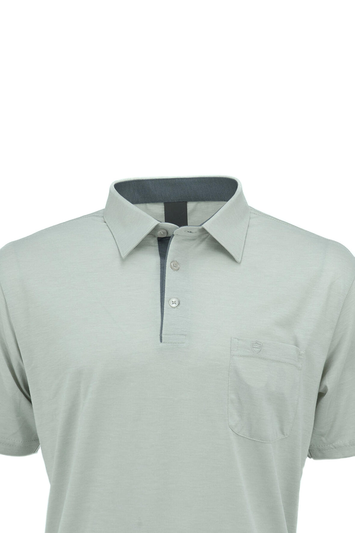 Oppland Erkek Gömlek Yaka Cepli Kısa Kollu Normal Kesim Tam Kalıp Premium Pamuklu Kumaş T-shirt