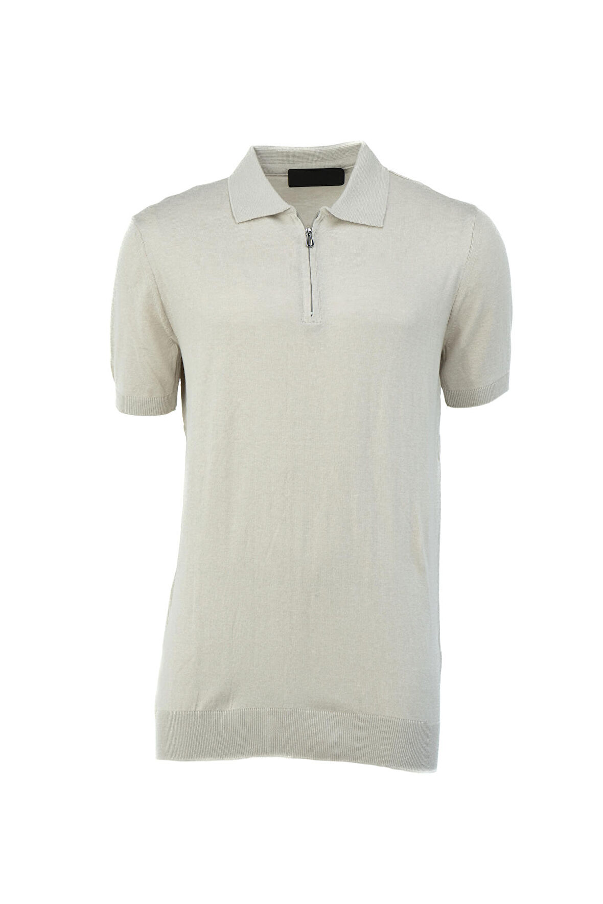 Oppland Erkek Polo Yaka Düz Renk Cepsiz Kısa Kol Tam Kalıp Premium Pamuklu Dokuma ince Triko T-Shirt
