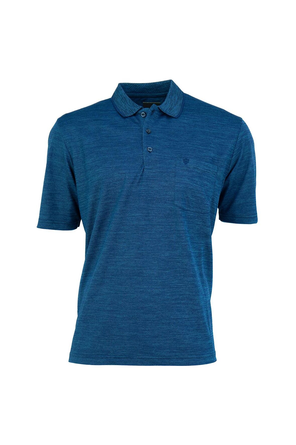 Oppland Erkek Polo Yaka Kırçıllı Desenli Cepli KısaKol TamKalıp Premium Pamuklu PuntoluKumaş T-Shirt