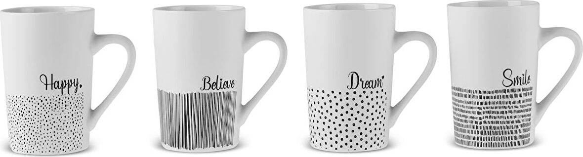 Karaca Vibes Kupa 4'lü Mug 160 ml