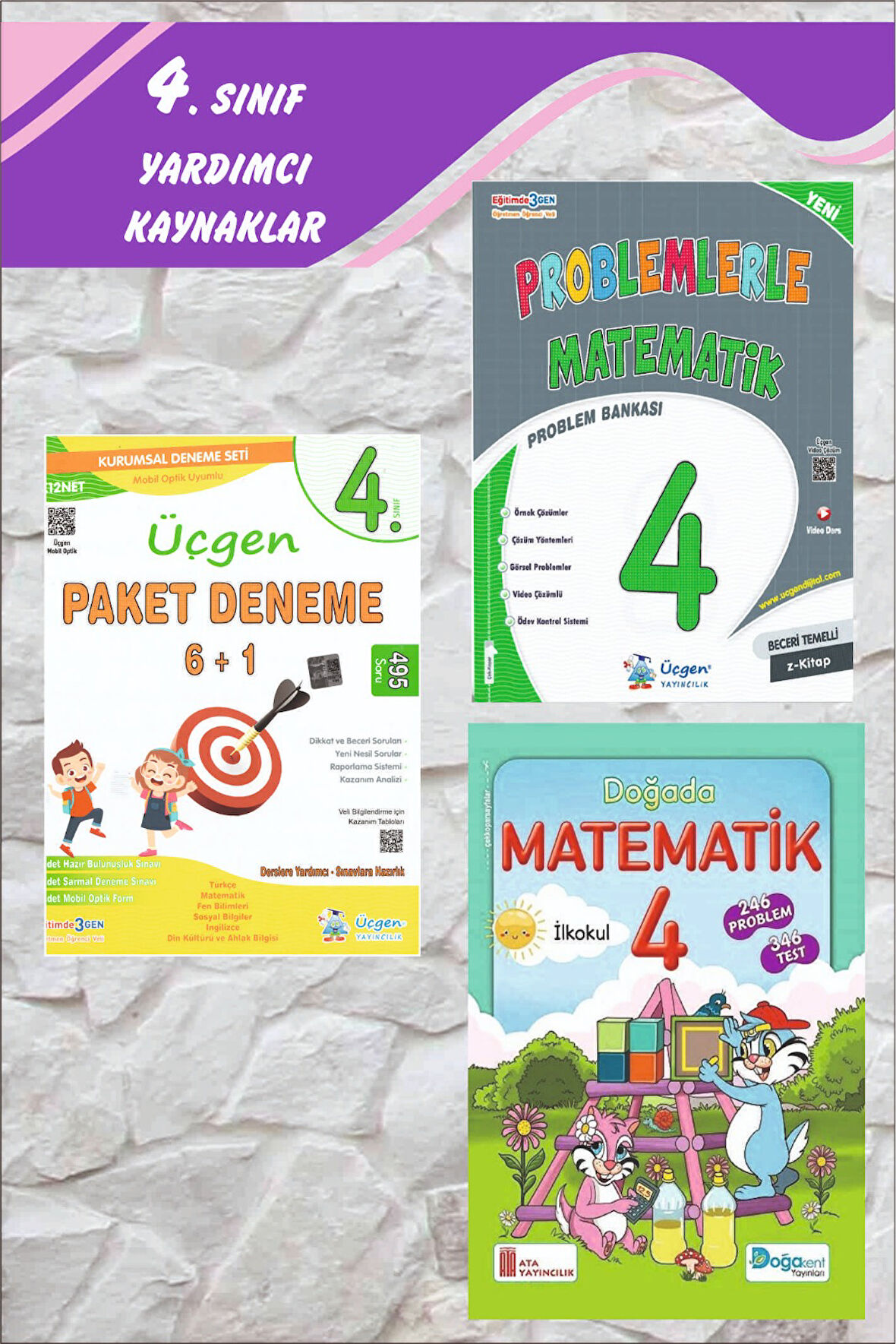 Üçgen 4.Sınıf Beceri Temelli Problemlerle Matematik + Paket Deneme 6+1 -2024