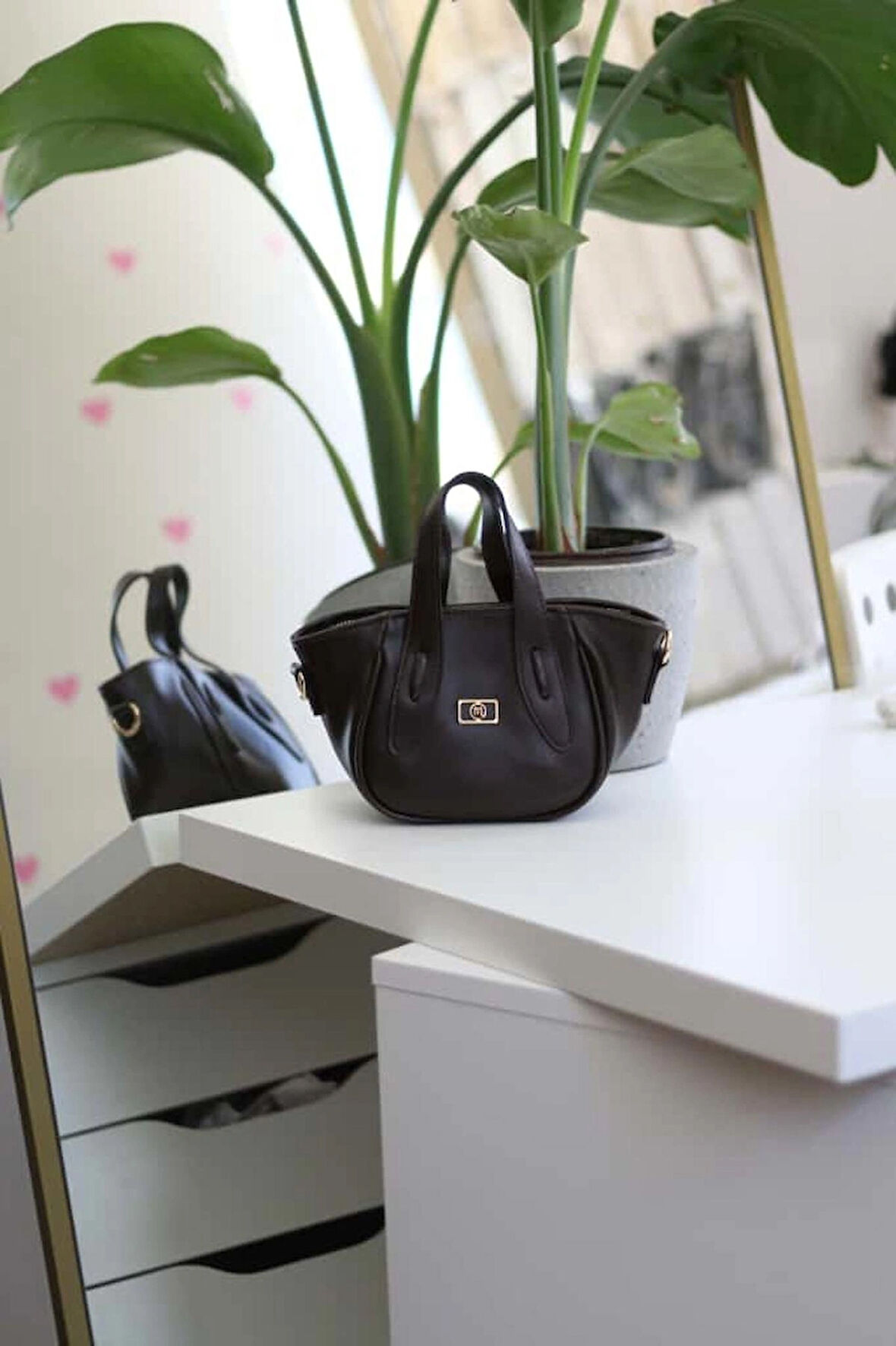  Acı Kahve Tutma Saplı Pouch El Çantası