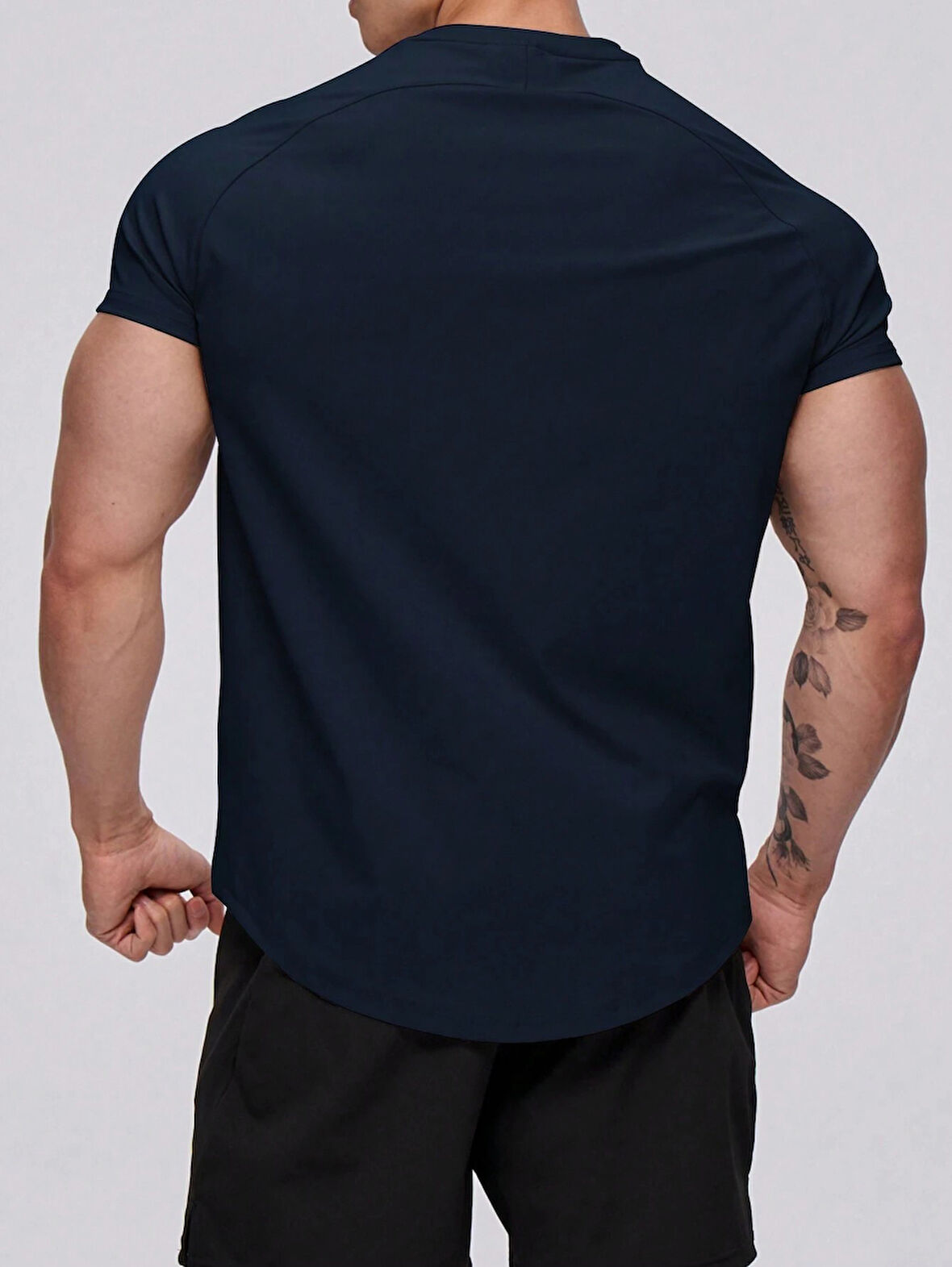Erkek Spor Tişört Running Sports Gym Reglan Oval Kesim Penye T-shirt OVALT-SHİRT