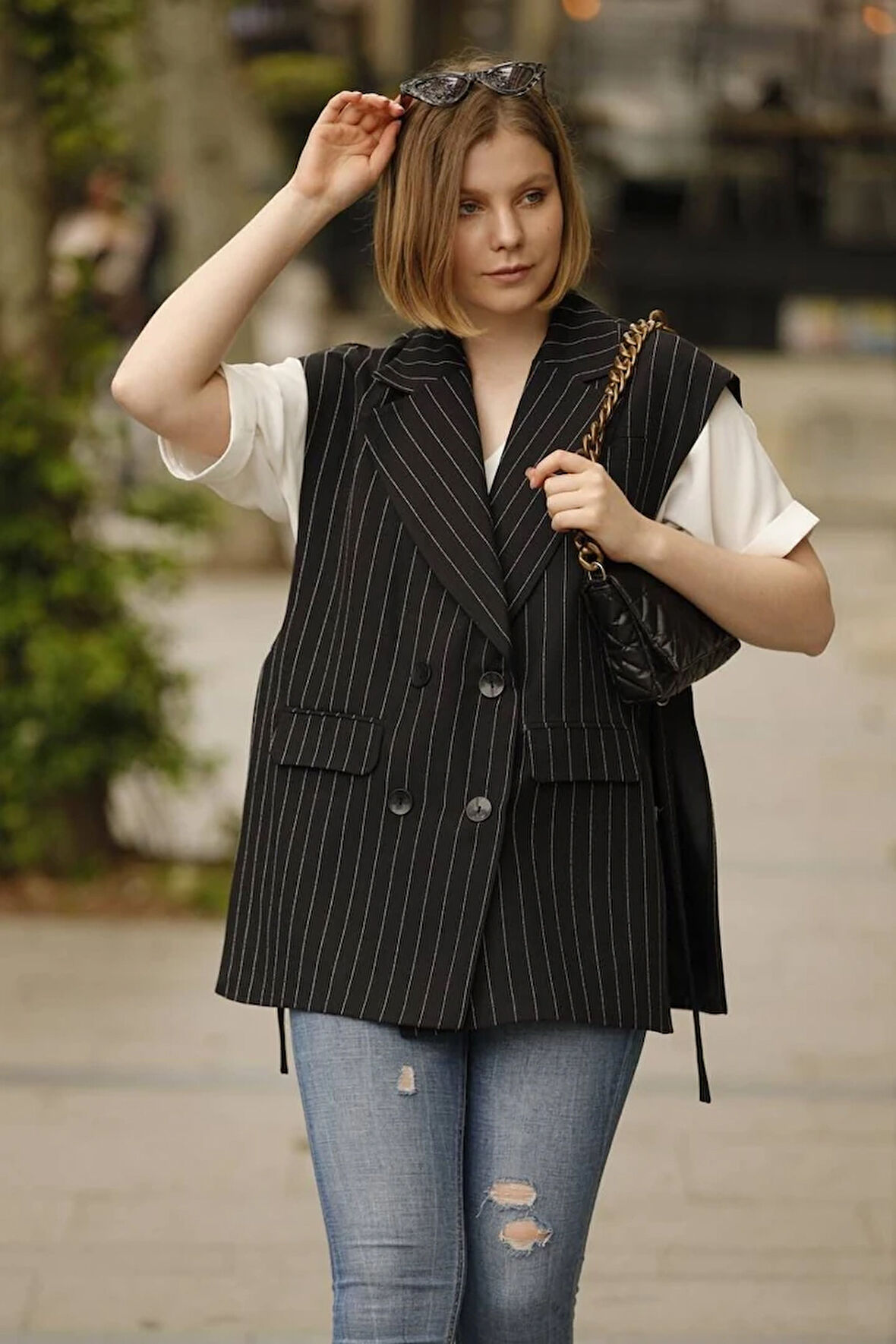 Sasha Çizgili Yelek TNS-4457