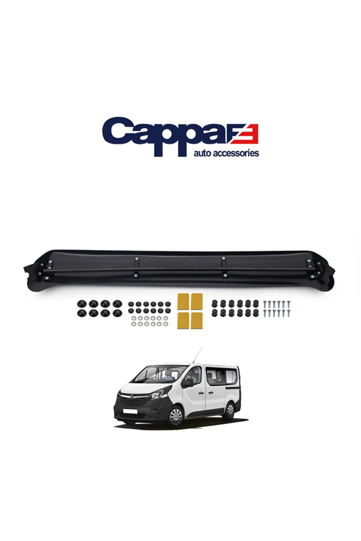 Opel Vivaro Ön Cam Güneşliği Siperlik Vizör Şapka Terek Akrilik (ABS) Piano Black 2014-2018