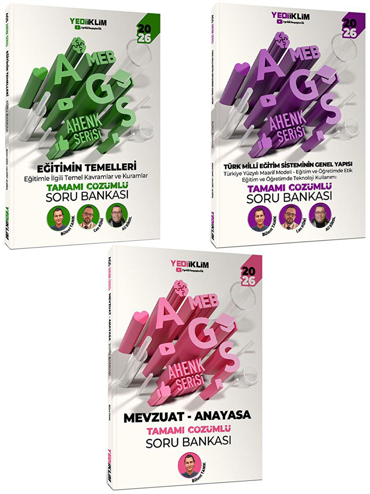 Yediiklim 2026 MEB AGS Ahenk Serisi Eğitimin Temelleri-Eğitim Sisteminin Genel Yapısı-Mevzuat Anayasa Tamamı Çözümlü Soru Bankası Seti 3 Kitap