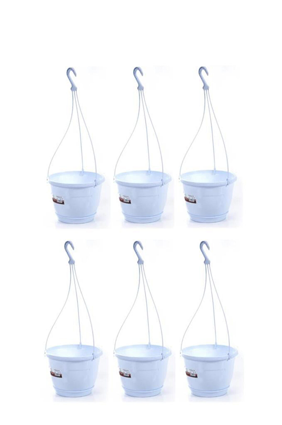 Omnipazar SO-SM02 Safir Makrome Askılı Balkon Saksı 3.4 lt Beyaz 6 Adet