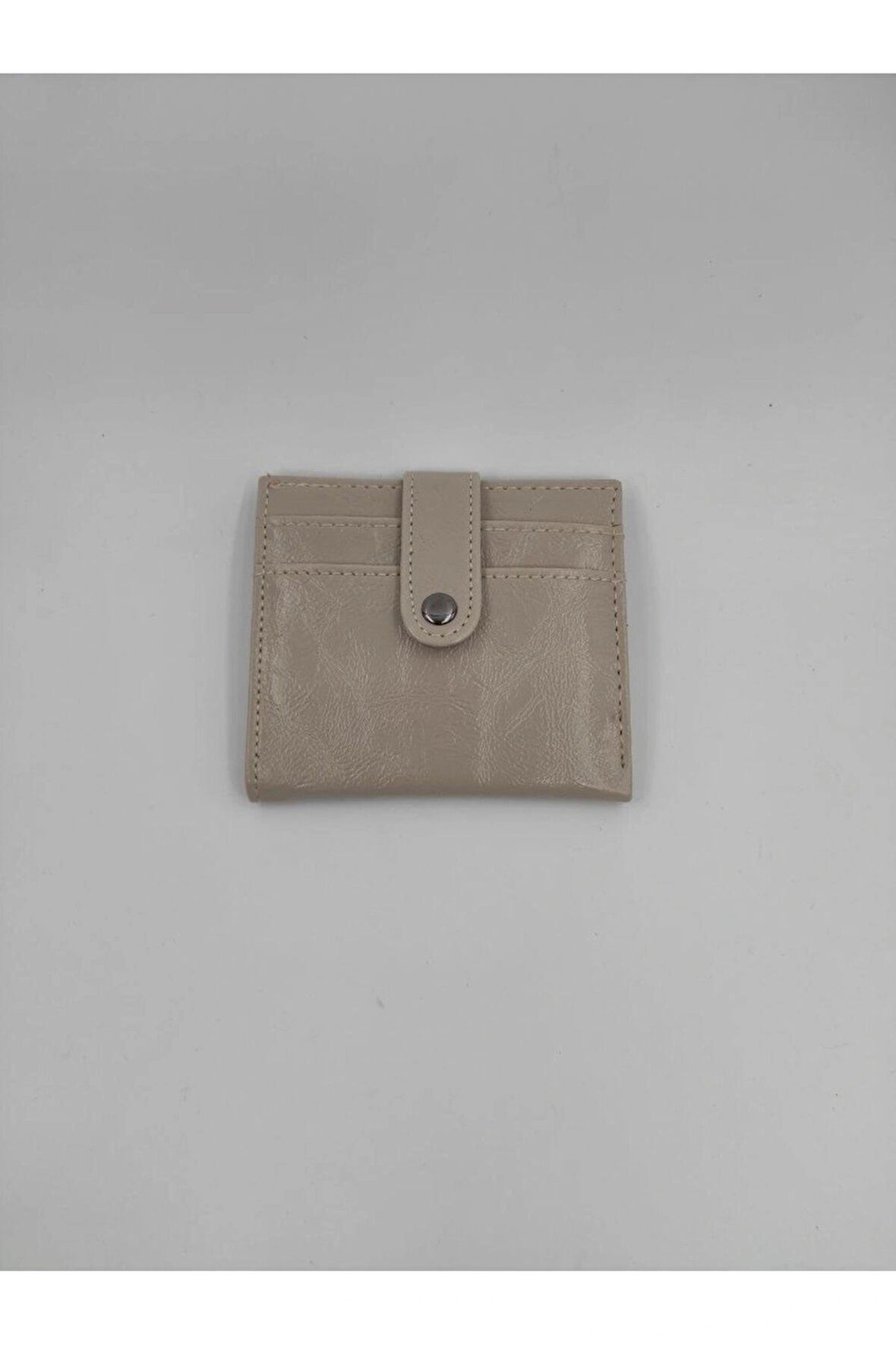 Kağıt Para Bölmeli Çıtçıtlı Suni Deri Cüzdan ve Kartlık