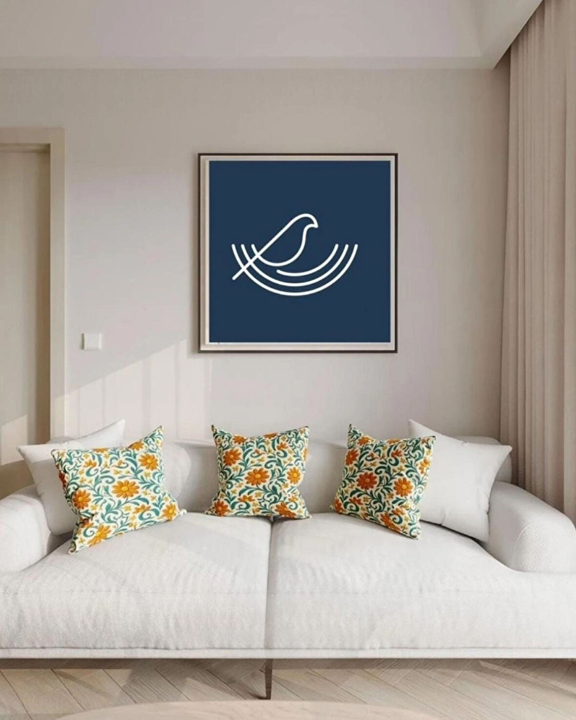 Ovua Çiçek Desenli 2 Adet 3D Digital Baskılı Kırlent KIlıfı Gizli Fermuar