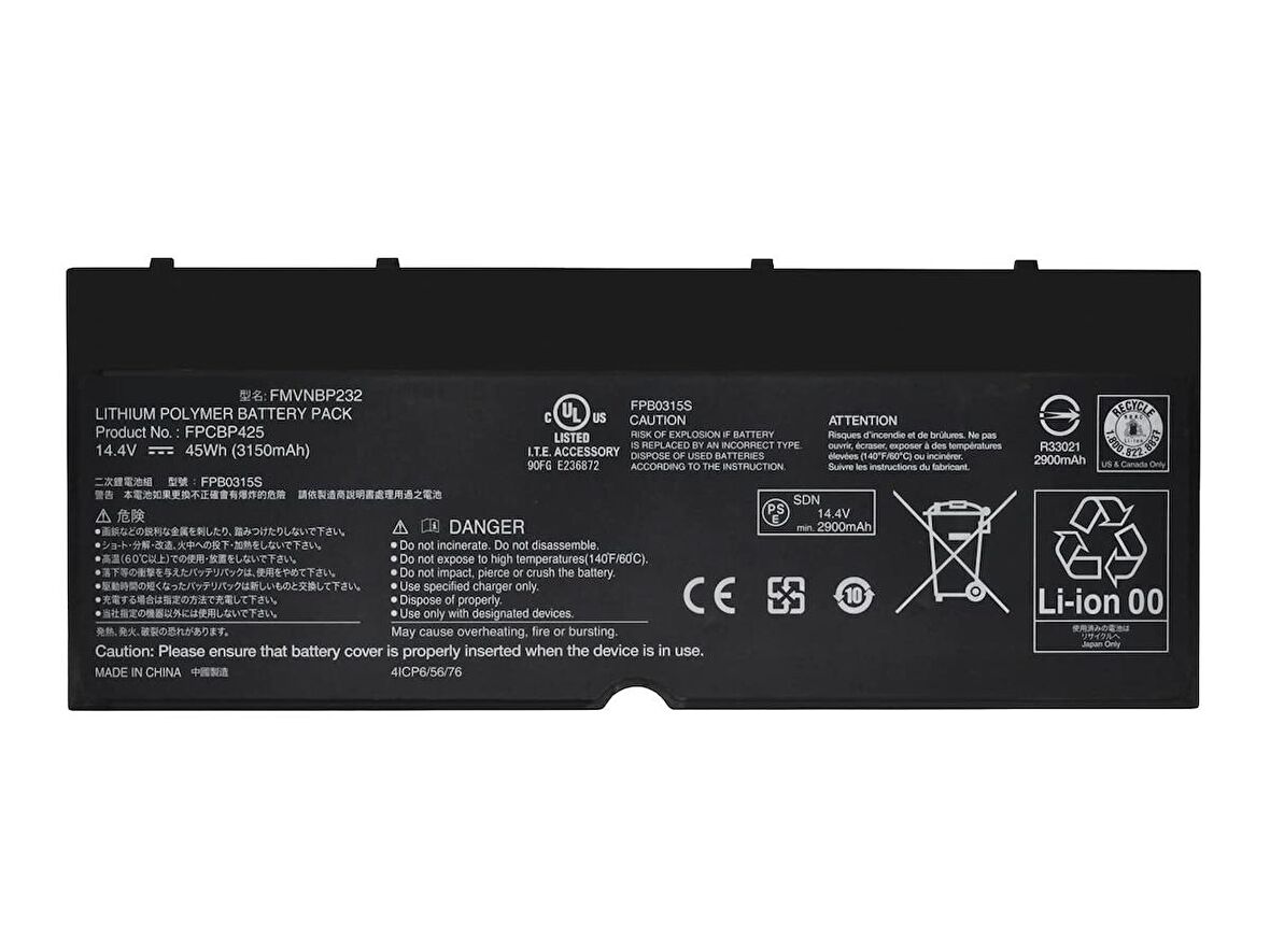 Fujitsu CP703451-XX CP703451-01 Notebook Bataryası Laptop Pil