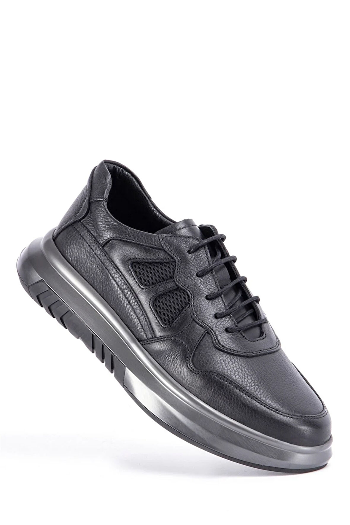 SİYAH ERKEK DERİ SNEAKER