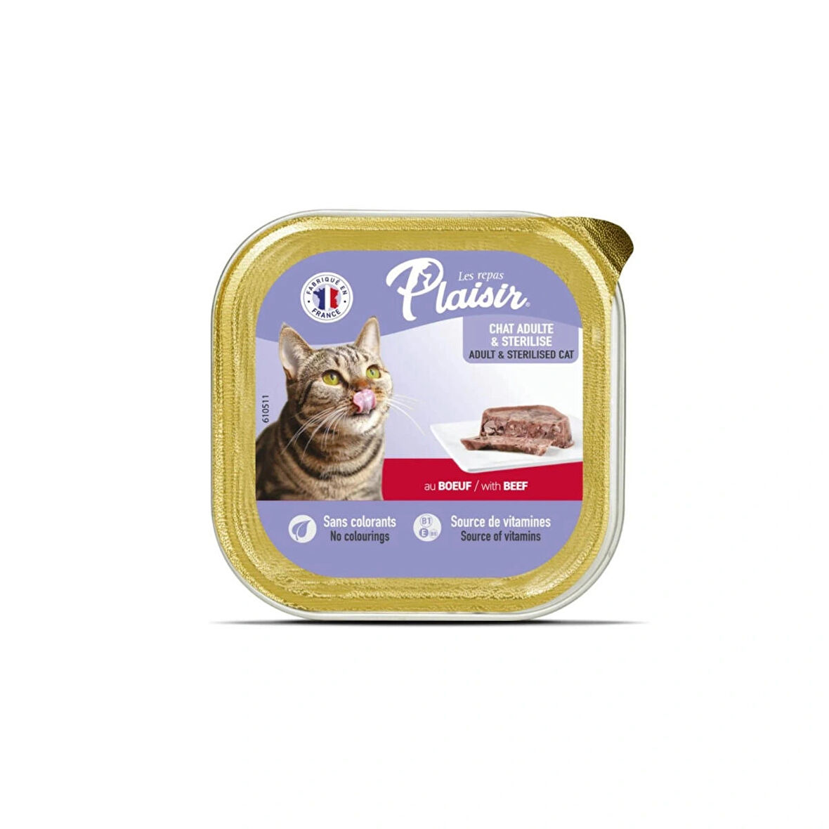 Plaisir Biftek (Sığır) Etli Pate Kısırlaştırılmış ve Yetişkin Kedi Yaş Maması