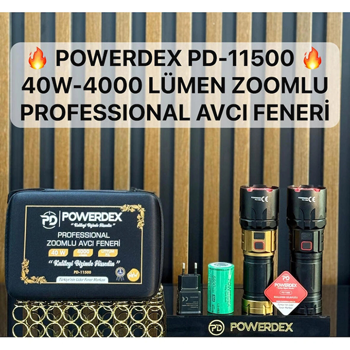 powerdex Pd-11500 40w 4000 Lümen Profesyonel Zoomlu Avcı El Feneri