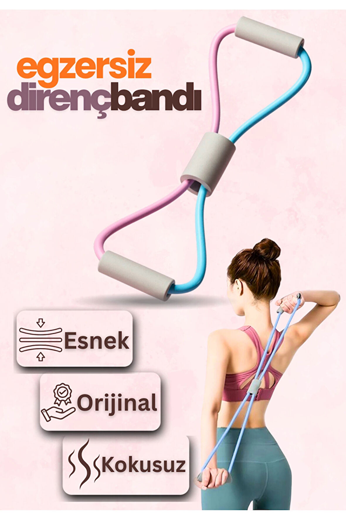 Pilates Direnç Lastiği Kalça Vücut Şekillendirici Yoga Kelebek Direnç Bandı Evde Spor