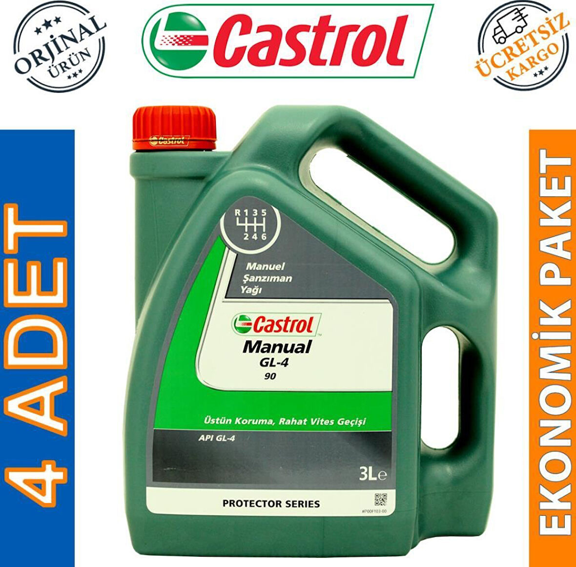 Castrol Manual 90 GL-4 Şanzıman ve Diferansiyel Yağı 4 x 3 L