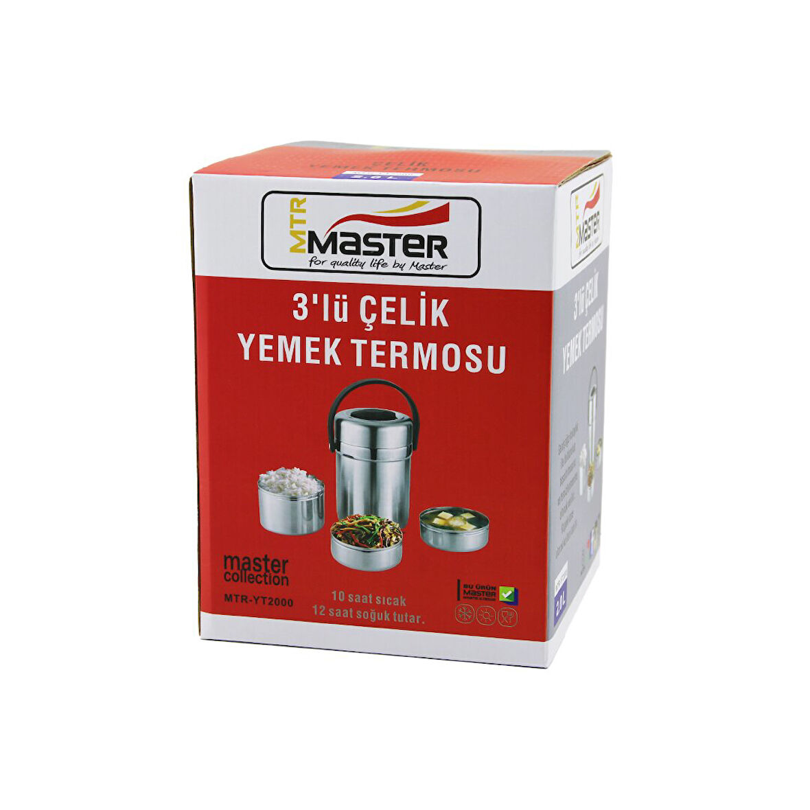 3LÜ ÇELİK YEMEK TERMOSU SEFER TASI 2LT (4490)