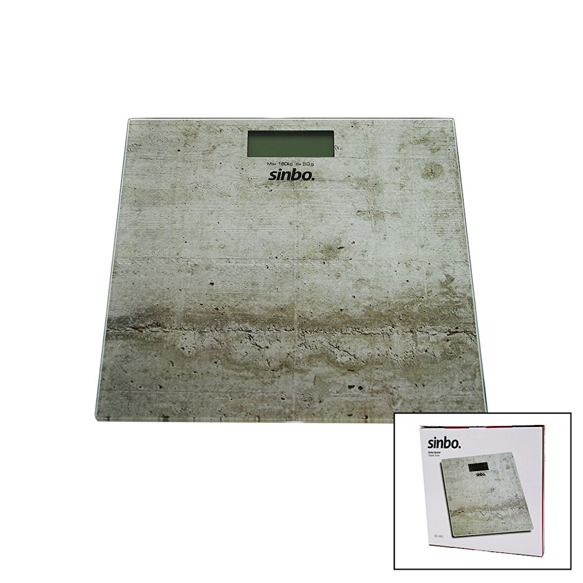 DİJİTAL - PİLLİ  CAM BANYO BASKÜLÜ  LCD EKRAN - SICAKLIK GÖSTERGELİ   180KG/50GR   28X28CM  SBS-4465 (4490)