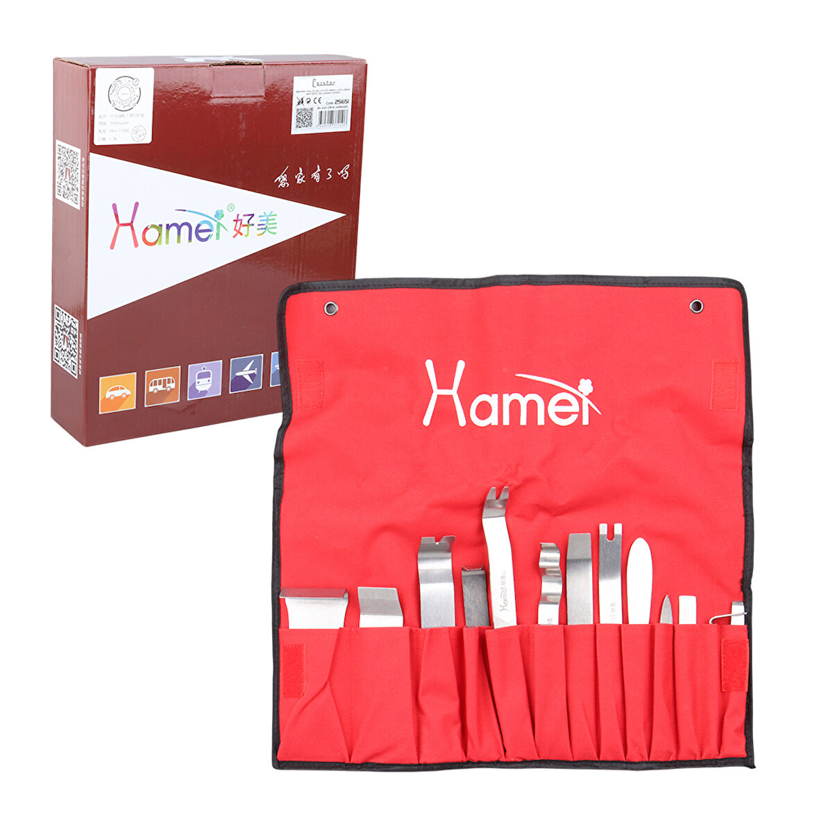 ARAÇ İÇİ SES SİSTEMİ SÖKME - LASTİK SÖKME -  KAPI DÜZELTME ÇIKARMA TAKIMI PASLANMAZ ÇELİK (4490)