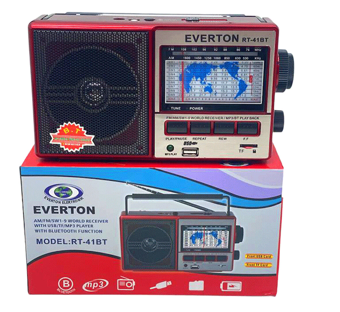 RT-41BT USB ŞARZLI RADYO BLUETOOTH - MP3 - TF CARD (4490)