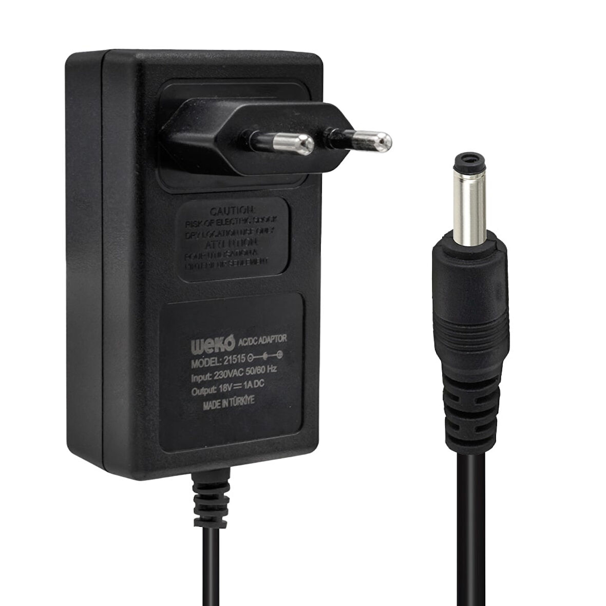 18 VOLT - 1 AMPER 3.5*1.35 UÇLU YERLİ ÜRETİM PRİZ TİPİ ADAPTÖR (4490)