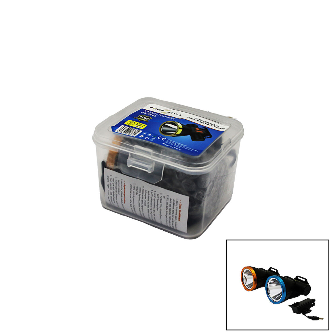 10W FİŞ ŞARJLI KAFA LAMBASI FENER PLS.KUTULU (4490)
