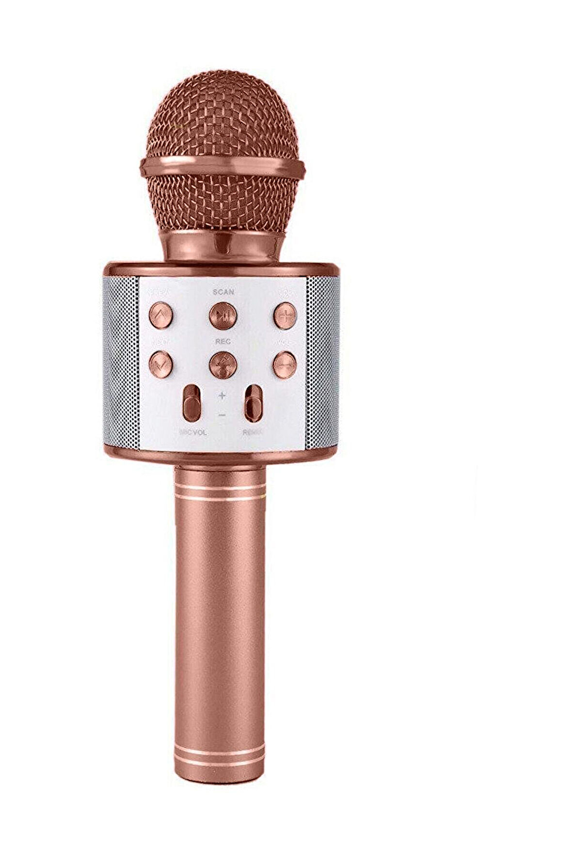 Karaoke Mikrofonlu Hoparlör - Şarjlı -Bluetooth Rose Gold (4490)