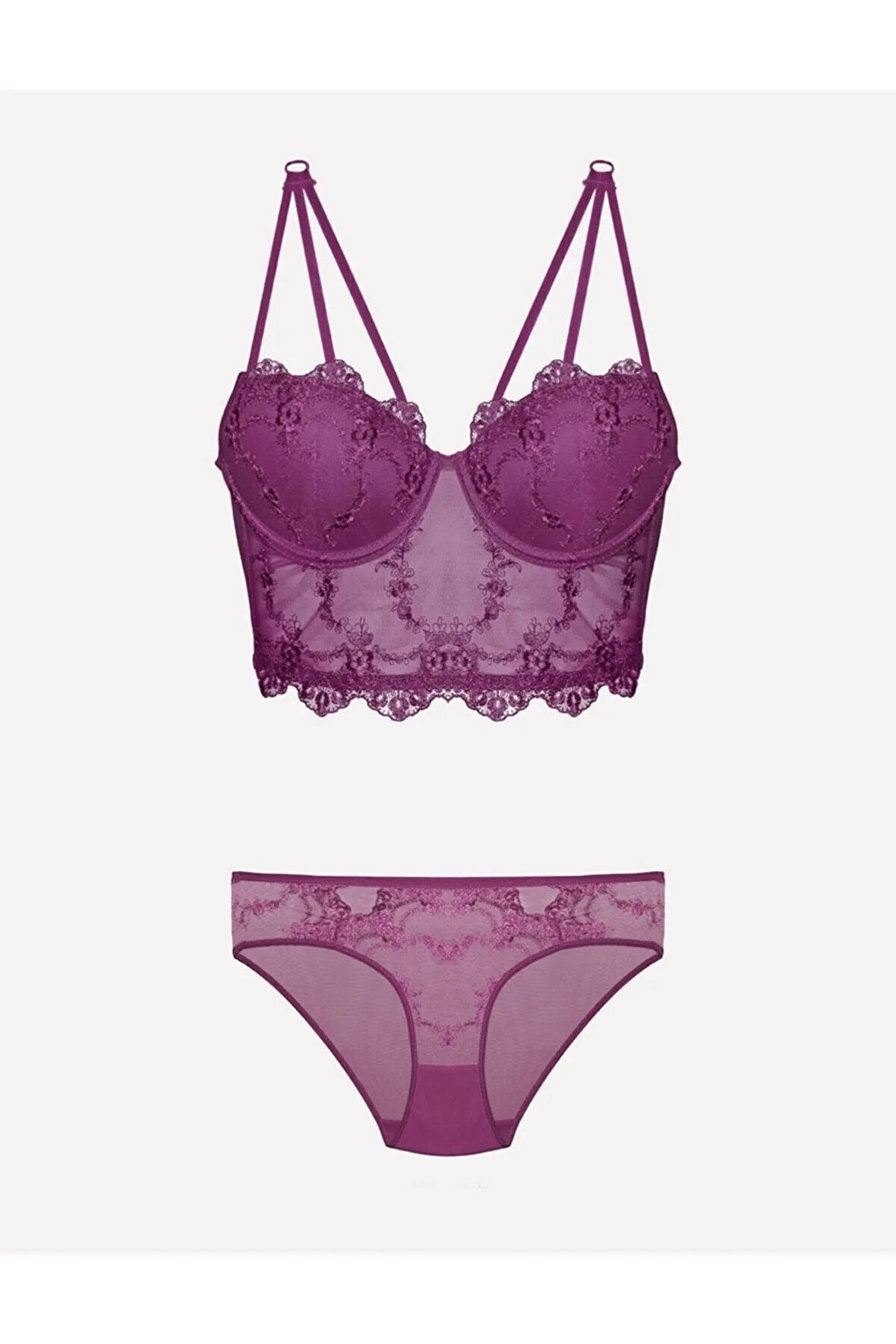 Destekli Sütyen Büstiyer Takım