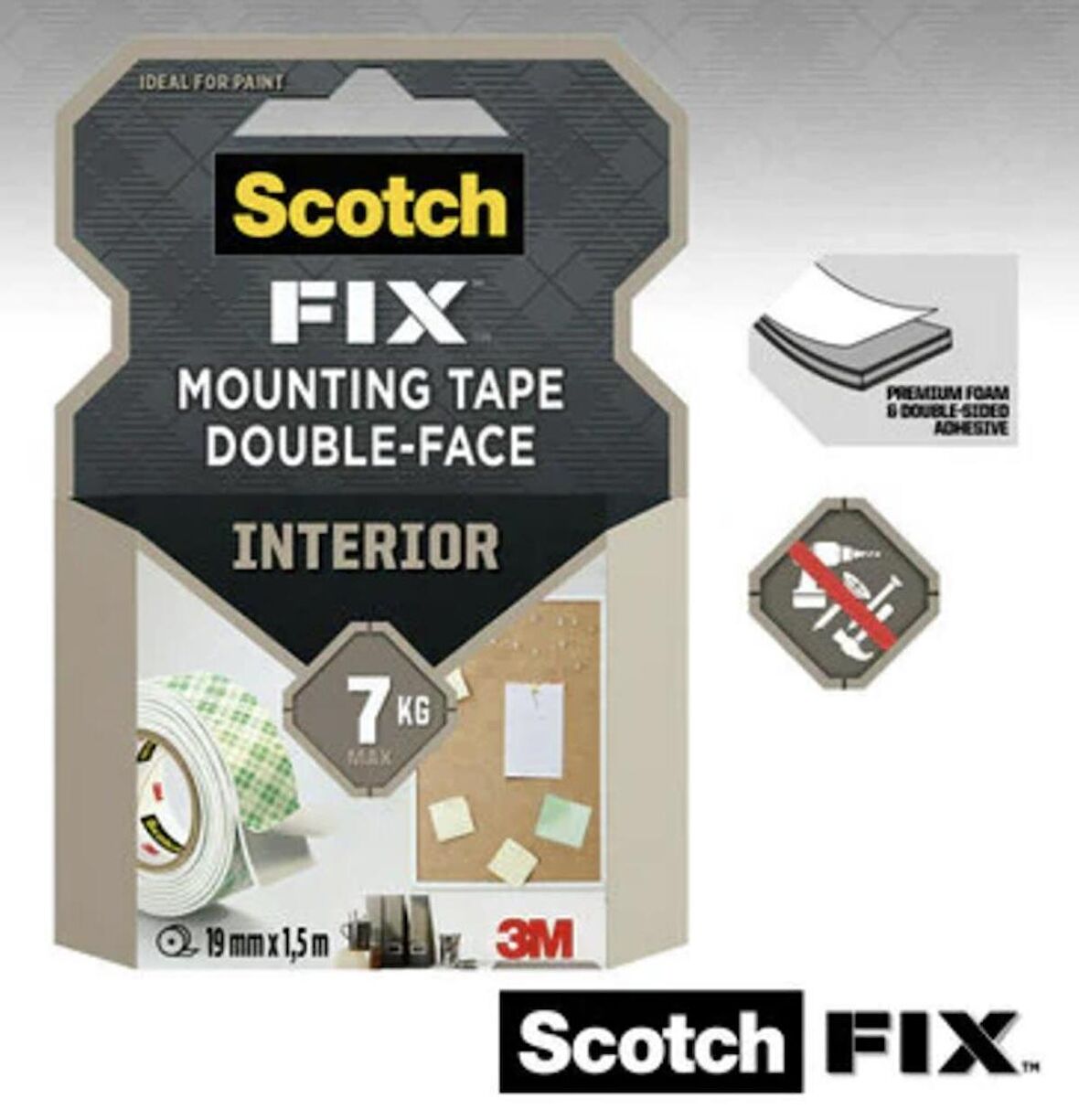 3M SCOTCH FIX 4496G-1915P İÇMONTAJ BANDI 19MM*1,5M