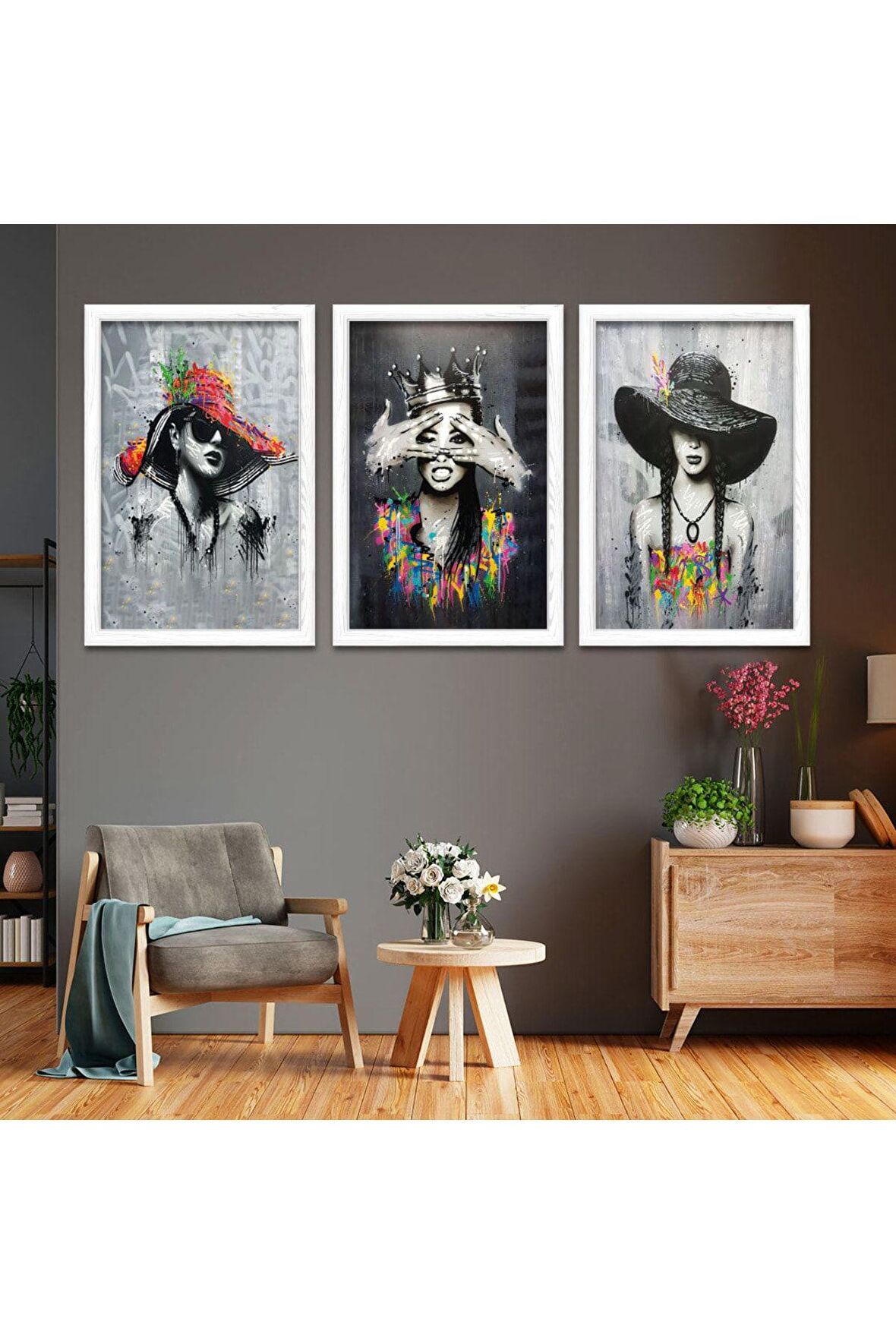 5 Parça Mdf Plaj Kenarı İskele Tablo ve Mdf Saat Kombin