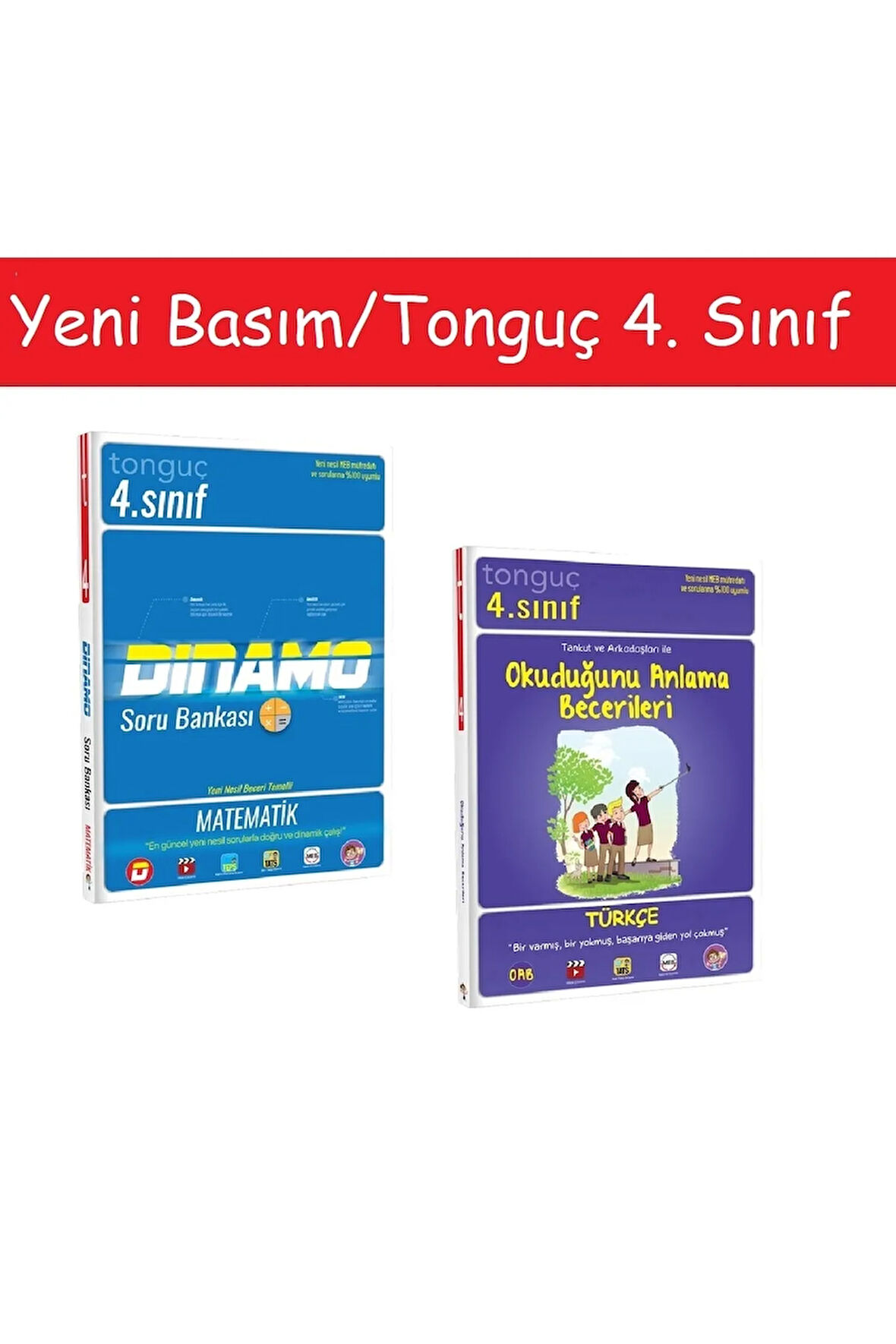 Tonguç 4. Sınıf Matematik Dinamo Soru Bankası & 4. Sınıf Türkçe Okuduğunu Anlama Becerileri