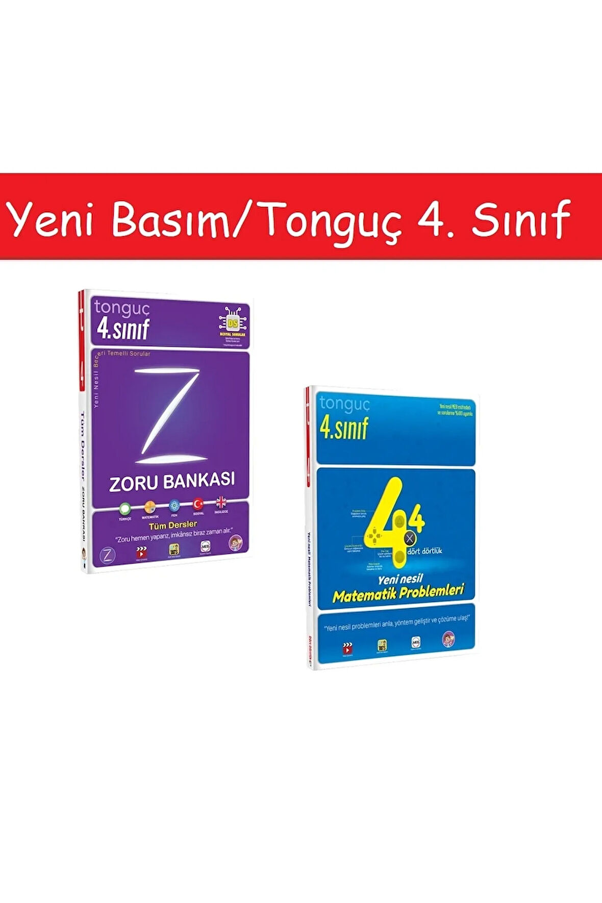 Tonguç 4. Sınıf Tüm Dersler Zoru Bankası & 4. Sınıf Dört Dörtlük Matematik