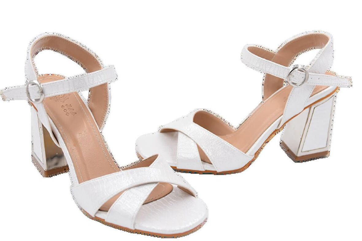 ParkModa D8666 Çapraz Tek Bant Kadın Topuklu Ayakkabı SEDEF